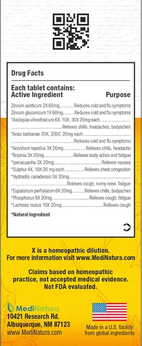 Vista 2 de MediNatura ReBoost - Tabletas de zinc +10 para resfriado y gripe, alivio multisíntoma para dolores corporales, dolor de cabeza, tos, secreción