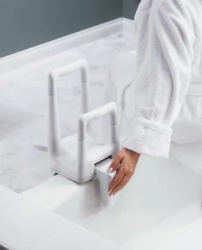 Vista 3 de Moen DN7075 Home Care - Empuñadura de doble bañera con bloqueo para el hogar, Glacier
