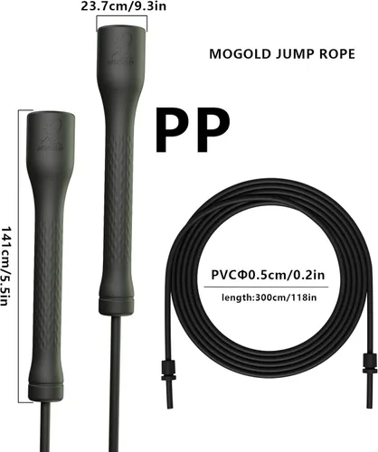 Vista 2 de Cuerda de Saltar para Entrenamiento, Cuerda de Saltar de PVC de 5mm, Longitud Ajustable con Manijas a Prueba de Rompimiento, Ideal