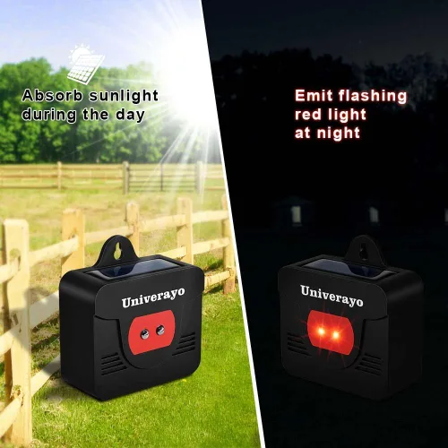 Vista 6 de Coyote Disuasorio Solar Depredador Control Light Deer Repelente Dispositivo repelente de ciervos para animales nocturnos Zorro Skunk Raccoon