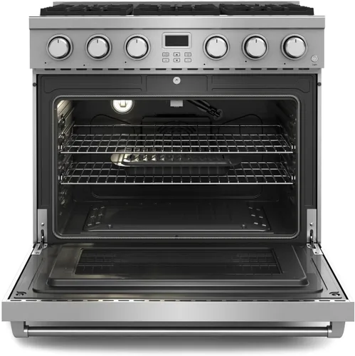 Vista 2 de THOR Kitchen Cocina profesional de gas de 36 pulgadas en acero inoxidable - Modelo ARG36