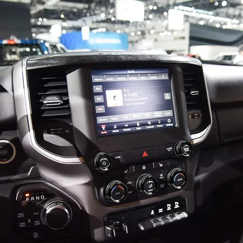 Vista 7 de Accesorios para Dodge Ram 2019 2020 2021 Cubierta de perilla de control interior AC/volumen/modo/AUTO/interruptor de navegación decoración botón