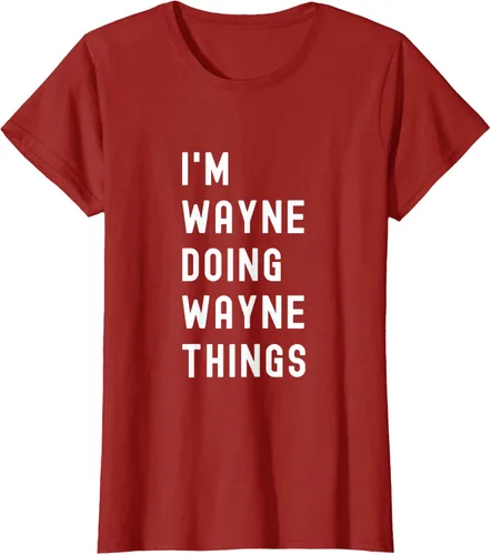 Vista 69 de Camiseta I'm Wayne Doing Wayne Things, Negro
