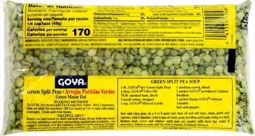 Vista 2 de Goya Foods - Guisantes verdes divididos, secos, 16 onzas (paquete de 24)
