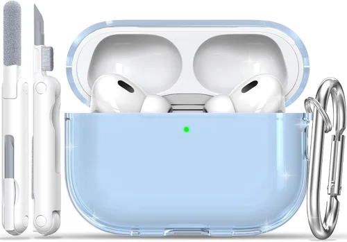 Vista 22 de RFUNGUANGO AirPods Pro Funda Transparente TPU Suave Transparente Blanco