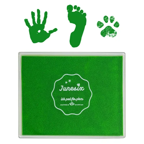 Vista 13 de Almohadilla de tinta, 5x4'' lavable no tóxica para huellas de pies y manos de bebé, negro