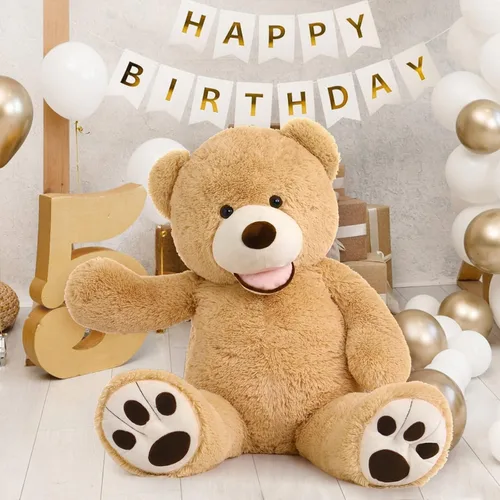 Vista 5 de MorisMos Oso de peluche gigante, oso marrón de 39 pulgadas y 3 osos