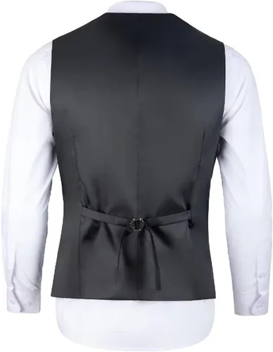 Vista 3 de Chaleco de traje para hombre, chaleco formal de vestir de negocios para boda