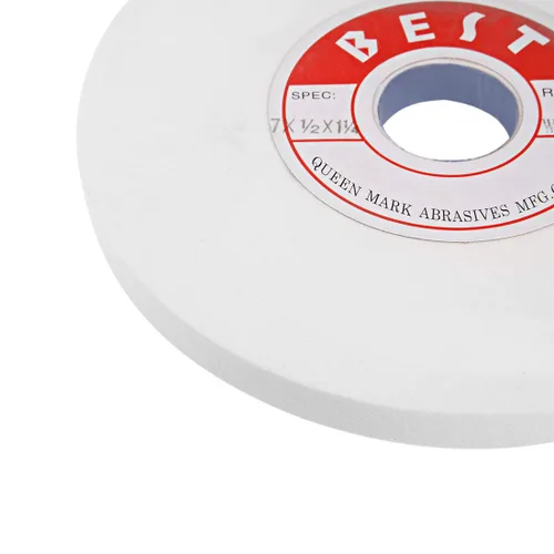 Vista 3 de uxcell Grano de aluminio blanco WA 120 de las muelas abrasivas del banco de 7 pulgadas para el pulido superficial