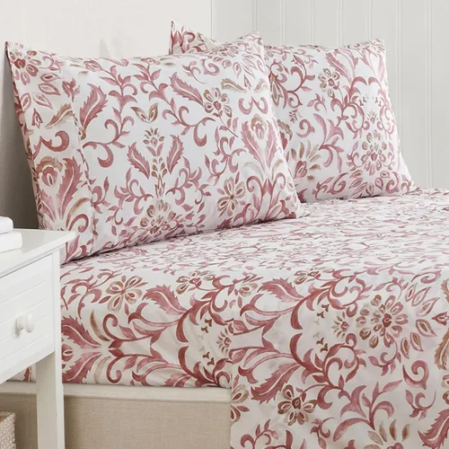 Vista 8 de Great Bay Home Juego de sábanas tamaño individual de microfibra - Sábanas de 3 piezas a rayas moradas - Ropa de cama de microfibra ultrasuave