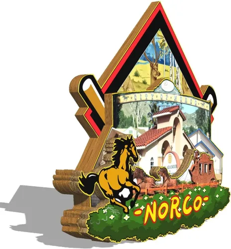 Vista 2 de Norco California USA - Imán de madera para nevera, 3D, monumentos de viaje, coleccionables, recuerdos, decoración hecha a mano