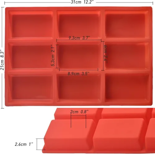 Vista 3 de ionEgg Mini molde de silicona para pan, sartén antiadherente, molde para hornear 9 cavidades para pastel de pan, pan, pastel de carne, paquete de 2