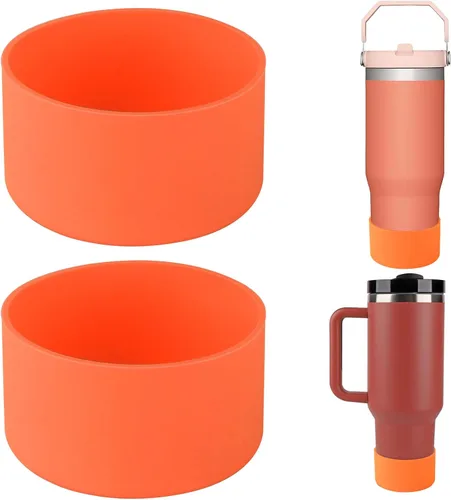 Vista 7 de Funda protectora de silicona para Stanley Quencher H2.0, vaso de 40 onzas y 30 onzas con asa y Stanley IceFlow de 20 onzas, 30 onzas, funda Negro