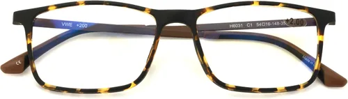 Vista 4 de TR90 /w Flexible Titanium B Rectángulo Gafas De Lectura - AR Recubrimiento Anti-Reflectante - Ordenador Negro mate