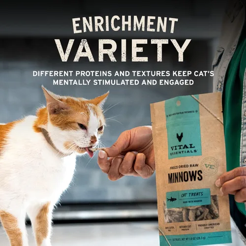 Vista 6 de Vital Essentials Golosinas liofilizadas para gatos, menudos de pavo, bolsa de 1 onza