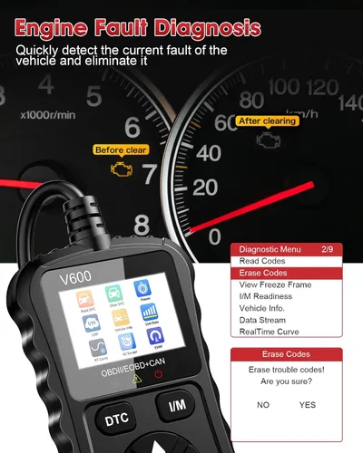 Vista 4 de Escáner OBD2 Lector de código de automóvil Soporte de prueba de voltaje Plug and Play Fixd Car CAN Herramienta de escaneo de diagnóstico Leer
