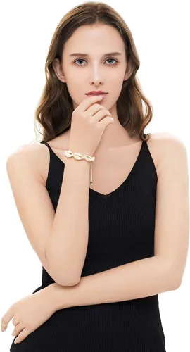 Vista 8 de TKUAMIGO Collar de concha de puka para mujer, gargantilla de perlas naturales, collar ajustable de conchas marinas, pulsera de concha de cauri