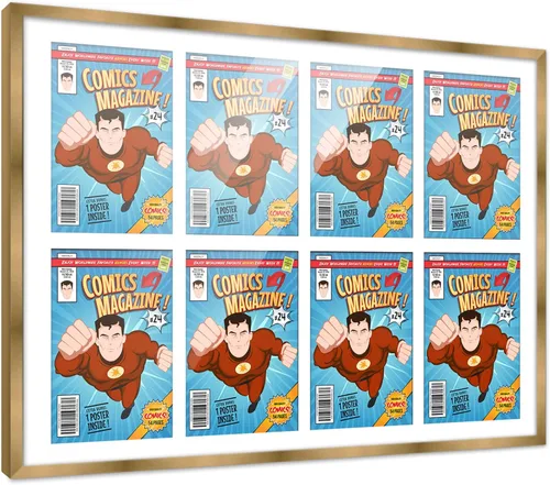 Vista 103 de Poster Palooza Marco de cómic con paspartú para 1 cómic de la Edad de Bronce publicado entre 1970 y 1985, marco de cómic negro para cómic de 7.25 x