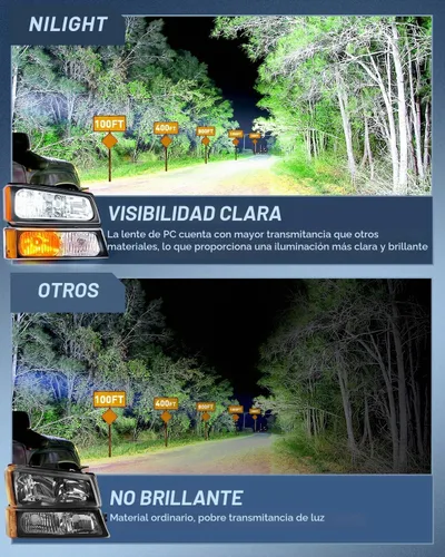 Vista 3 de Faros delanteros Nilight Silverado 2003-2006