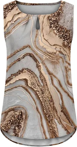 Vista 5 de Camisetas sin mangas para mujer, estilo casual, ajuste holgado, para verano, playa, vacaciones, a la moda