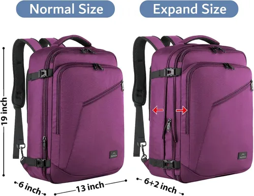 Vista 98 de MATEIN - Mochila de viaje extragrande de 10.56 galones, mochila de viaje ampliable apta para aerolíneas, para viajeros de fin de semana, hombres
