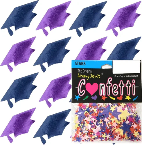 Vista 119 de Confetti Grad Cap Negro, Azul Marino Combo - 2 bolsas de media onza (1 oz)