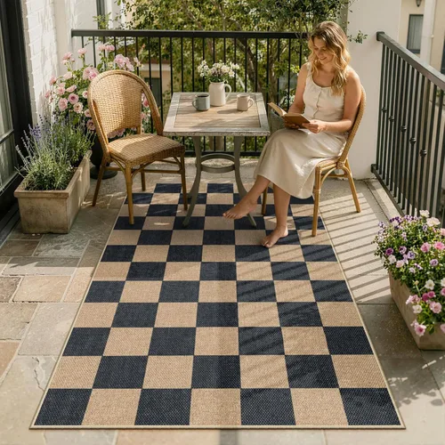 Vista 44 de Lahome Alfombra de yute a cuadros fácil 2'x3', alfombra pequeña para entrada, antideslizante, alfombra para la puerta delantera de la cocina