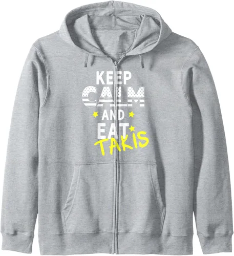 Vista 3 de Let's wear Keep Calm and iss Takis - Sudadera con capucha con cremallera, Negro