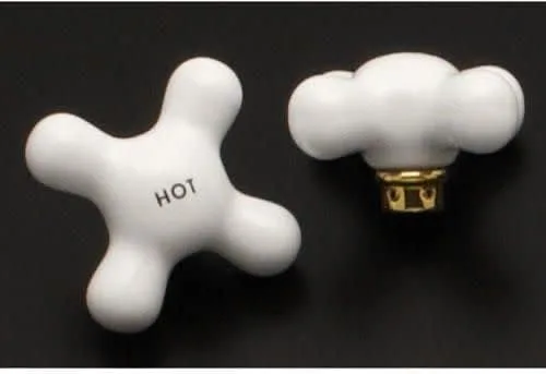 Vista 2 de Signature Hardware 329503 Manijas cruzadas de porcelana de repuesto grandes