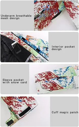 Vista 6 de HOTIAN Mens Ski Jackets Waterproof Snowsuits Insulated Outdoor Winter Coats