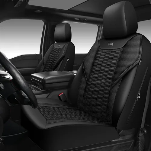 Vista 22 de CAR PASS Juego completo de fundas para asientos de coche de malla de espuma 3D de cuero, fundas para asientos de coche de malla transpirable