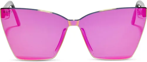 Vista 6 de DIFF Goldie Designer - Gafas de sol de gran tamaño sin marco para mujer, protección UV400, marcos de moda