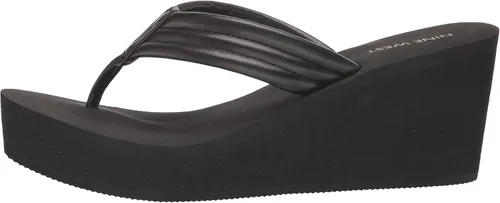 Vista 8 de NINE WEST Sandalias de cuña Spins para mujer, Negro