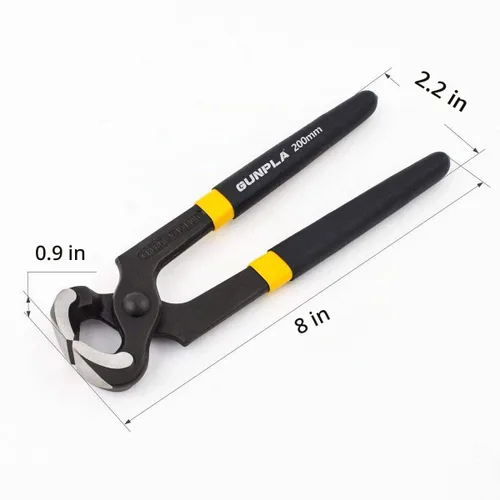 Vista 6 de Gunpla Extractor de uñas de 8 pulgadas, alicates de corte de alambre para carpinteros, extractor de uñas de 8 pulgadas