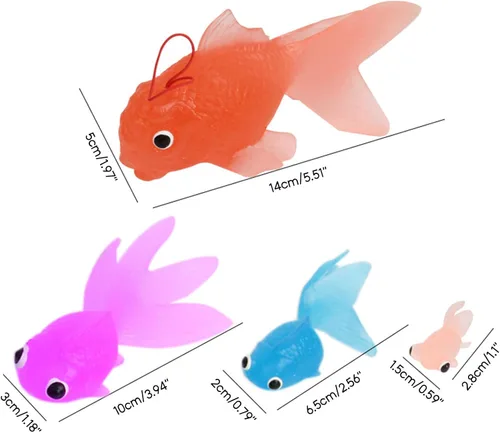 Vista 4 de 20pcs Goldfish Pet Fish para gato juguete – Mini Goldfish natación en el agua – Novedad impermeable niño juguete de natación