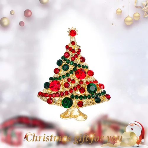 Vista 2 de EVER FAITH Streamer Star - Broche para árbol de Navidad, cristal austriaco, Cristal