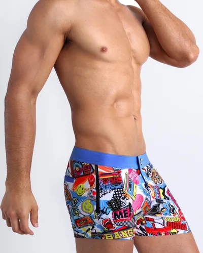 Vista 76 de Bang Men's Swimwear - Beach Shorts - Stretchy Quick-Dry All-Use Premium Swimsuit Trunk Square Cut