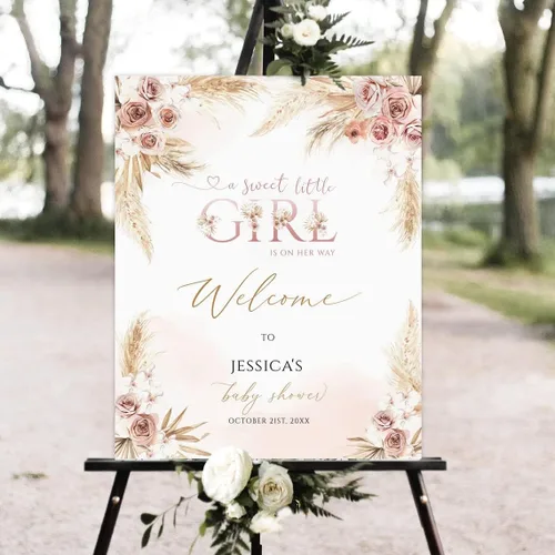 Vista 29 de Cartel de bienvenida de cactus para baby shower, suculenta baby shower