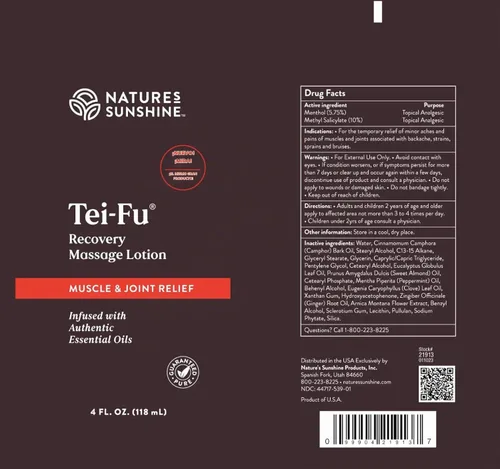 Vista 4 de Nature's Sunshine Loción de masaje Tei-Fu Recovery con aceites esenciales