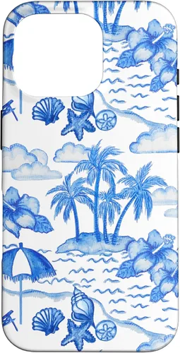 Vista 20 de Funda para iPhone 16 Coastal Nieta Preppy Hawaiian Hibiscus Coconut Girl