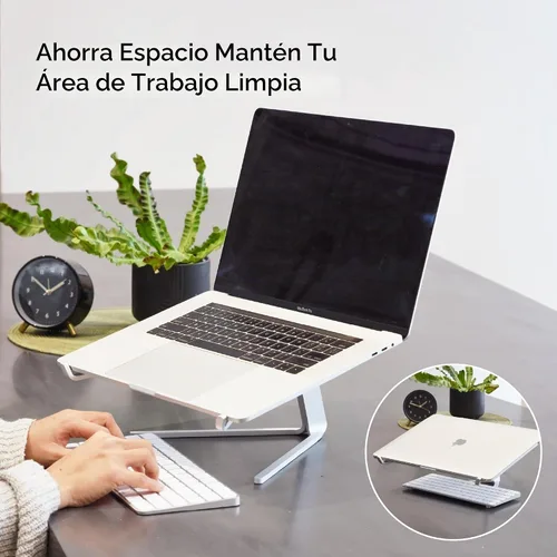 Vista 5 de xympo Soporte de aluminio para computadora portátil para escritorio, se adapta a laptops de 13 a 16 pulgadas