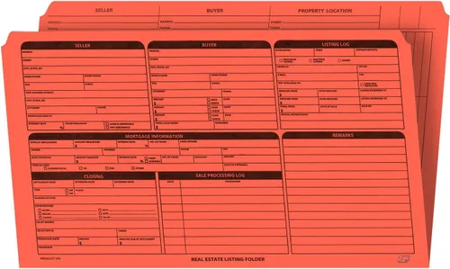 Vista 20 de NextDayLabels - Carpeta de listado de bienes raíces - Lista de panel derecho, preimpresa en cartulina duradera con lista de verificación de cierre