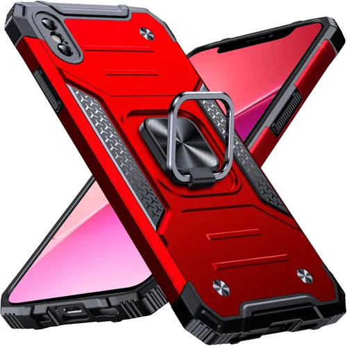 Vista 76 de Anqrp Funda resistente para iPhone 6/7/8/SE/SE2 con soporte de anillo mejorado y agarre, grado militar, a prueba de golpes, resistente y robusta