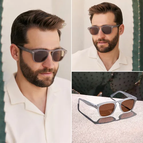 Vista 7 de WearMe Pro Gafas de sol rectangulares grandes polarizadas retro para hombre