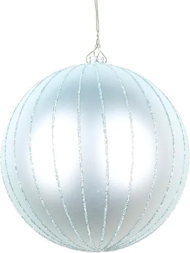 Vista 8 de Vickerman Adorno navideño de bola de avena mate con purpurina de 5 pulgadas. Incluye 4 piezas por bolsa.