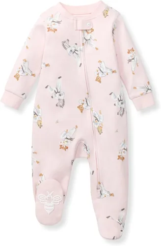 Vista 32 de Burt's Bees Baby Pijama con pies de algodón orgánico para niña Cozy Teddies - Paquete de 1