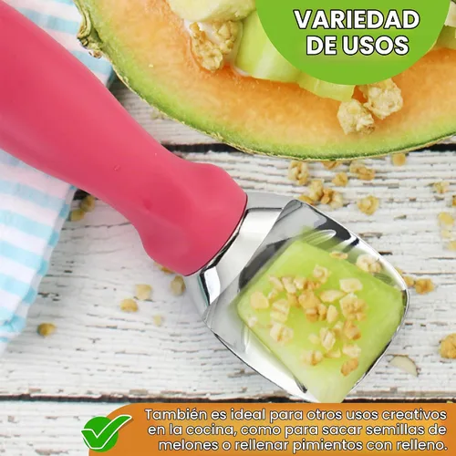 Vista 5 de Spring Chef Cuchara de helado de metal resistente con mango cómodo, color Rosa