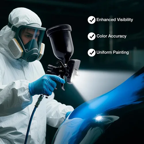 Vista 2 de YUZES Luz de pistola de pintura con cargador, 2700K-6500K y 500/250 lúmenes luz LED para pistolas de pintura, accesorio de luz para pistola