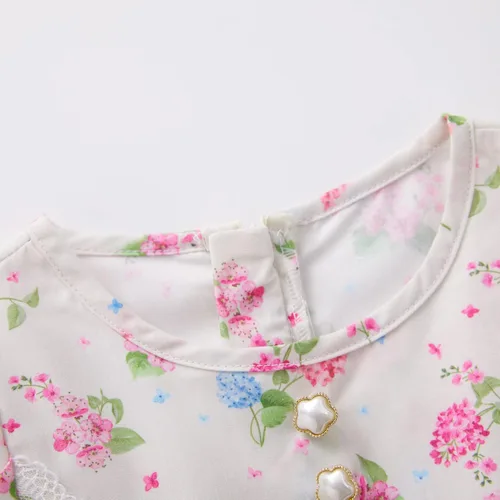 Vista 3 de pureborn Vestido de algodón de manga corta y larga para bebé niña pequeña 0-5T