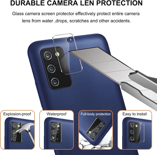 Vista 5 de [Paquete de 2+2] Protector de pantalla de privacidad para Samsung Galaxy A03S/A02S con protector de lente de cámara, protector de pantalla antiespía